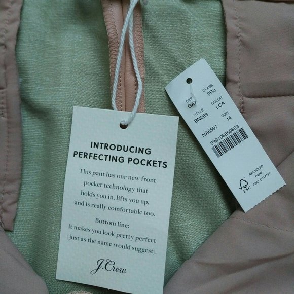 J.Crew Kate Straight-Leg Pant in Faux Leather, size 14, Luxury Camel - Picture 6 of 7